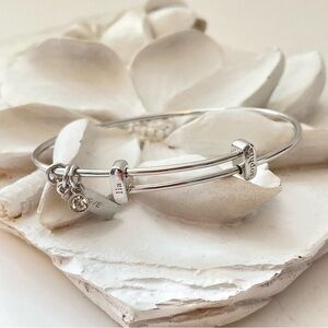 Lia Sophia Silver Tone Charm Bangle
